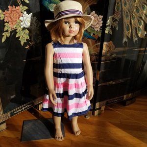 Carters Size 18 Months Pink Blue Striped Dress